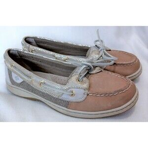 Sperry Top Sider boat shoes loafers, women's 7.5 M brown ivory